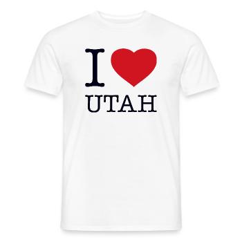 I LOVE UTAH - Männer T-Shirt - Weiß - Vorne - AI Model Male 178 dark (178cm)
