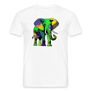 Éléphant - T-shirt homme - blanc - Devant - AI Model Male 178 dark (178cm)
