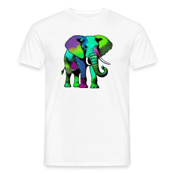 Éléphant - T-shirt homme - blanc - Devant - AI Model Male 178 dark (178cm)