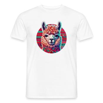 Alpaca - Men's T-Shirt - white - Front - AI Model Male 178 dark (178cm)