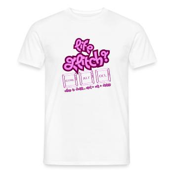 Life Glitch Keyboard - Men's T-Shirt - white - Front - AI Model Male 178 dark (178cm)