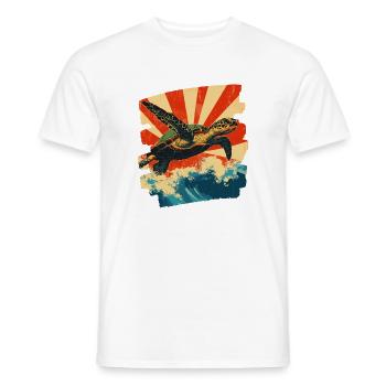 Sea Turtle Retro - Men's T-Shirt - white - Front - AI Model Male 178 dark (178cm)