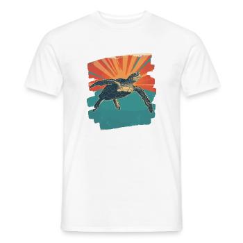 Sea Turtle Retro - Men's T-Shirt - white - Front - AI Model Male 178 dark (178cm)