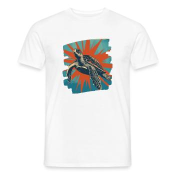 Sea Turtle Retro - Men's T-Shirt - white - Front - AI Model Male 178 dark (178cm)