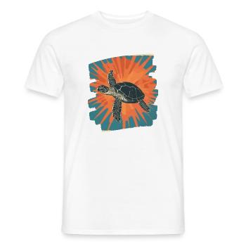 Sea Turtle Retro - Men's T-Shirt - white - Front - AI Model Male 178 dark (178cm)