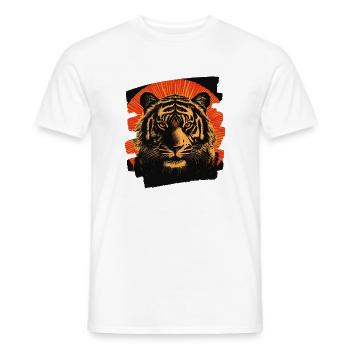 Tiger Retro - Männer T-Shirt - Weiß - Vorne - AI Model Male 178 dark (178cm)