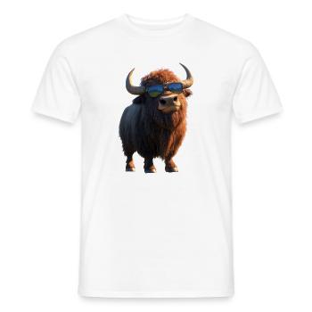 Bison, Bison, Bovins sauvages, Bison, Bison d’Amérique - T-shirt homme - blanc - Devant - AI Model Male 178 dark (178cm)