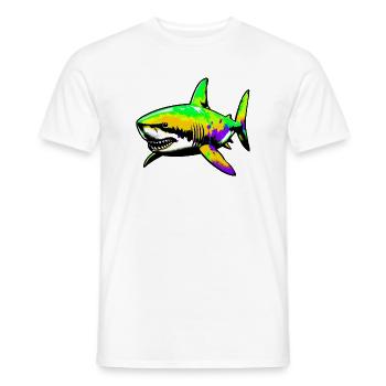 Shark - Men's T-Shirt - white - Front - AI Model Male 178 dark (178cm)
