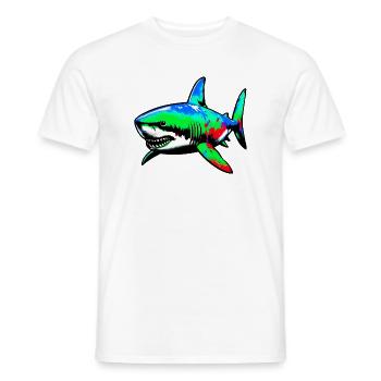 Shark - Men's T-Shirt - white - Front - AI Model Male 178 dark (178cm)