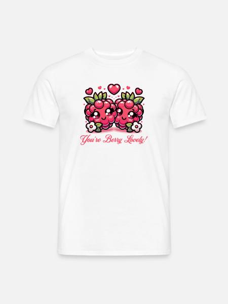 You’re Berry Lovely! - Himbeer Design - Männer T-Shirt - Weiß