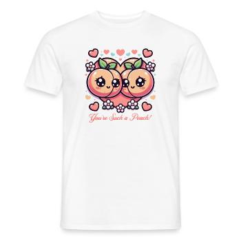 Süßes Pfirsich-Design - You’re Such a Peach! - Männer T-Shirt - Weiß - Vorne - AI Model Male 178 dark (178cm)