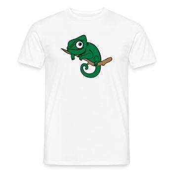 Lui the Chameleon, Tricolor - Men's T-Shirt - white - Front - AI Model Male 178 dark (178cm)