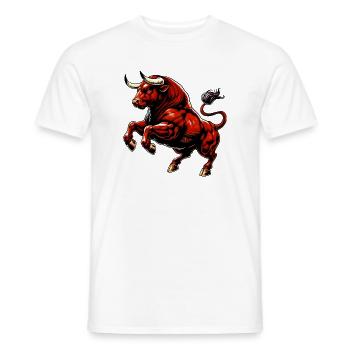 Bull - Men's T-Shirt - white - Front - AI Model Male 178 dark (178cm)