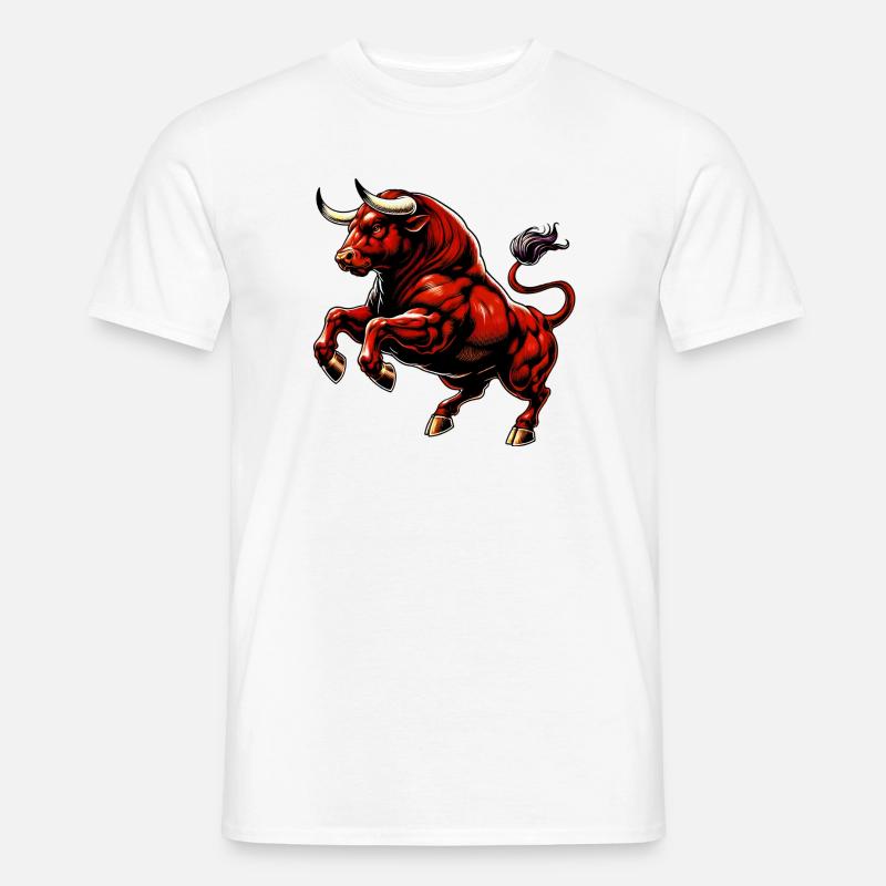 Stier - Männer T-Shirt - Weiß