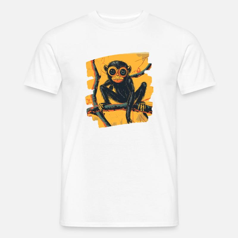 Spinnenaffe Retro - Männer T-Shirt - Weiß
