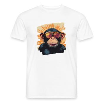 Singe Rétro - T-shirt homme - blanc - Devant - AI Model Male 178 dark (178cm)