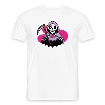 Kawaii Grim Reaper with Heart - Men's T-Shirt - white - Front - AI Model Male 178 dark (178cm)
