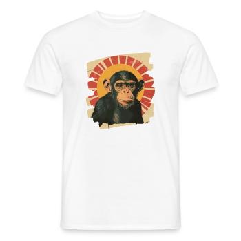 Singe Rétro - T-shirt homme - blanc - Devant - AI Model Male 178 dark (178cm)