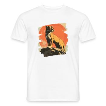 Lion de montagne Rétro - T-shirt homme - blanc - Devant - AI Model Male 178 dark (178cm)