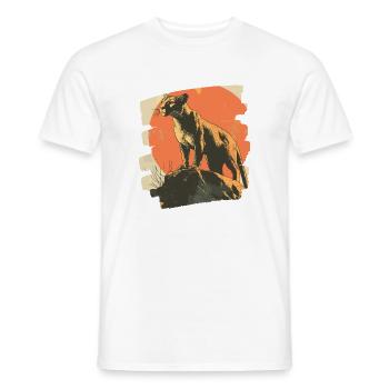 Lion de montagne Rétro - T-shirt homme - blanc - Devant - AI Model Male 178 dark (178cm)