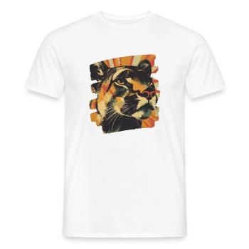 Lion de montagne Rétro - T-shirt homme - blanc - Devant - AI Model Male 178 dark (178cm)