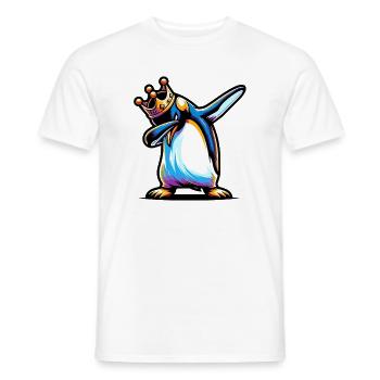 Dabbing Manchot royal - T-shirt homme - blanc - Devant - AI Model Male 178 dark (178cm)