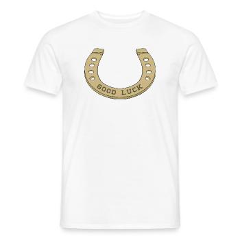 Fer à cheval cool pour les jours de chance - T-shirt homme - blanc - Devant - AI Model Male 178 dark (178cm)