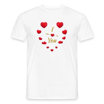 Elegant Heart & Arrow Design for Couples - Men's T-Shirt - white - Front - AI Model Male 178 dark (178cm)