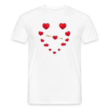 Loving heart design with arrow - Men's T-Shirt - white - Front - AI Model Male 178 dark (178cm)