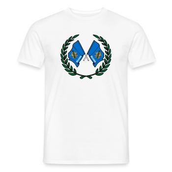 Flaggen USA Oklahoma im Lorbeerkranz - Männer T-Shirt - Weiß - Vorne - AI Model Male 178 dark (178cm)
