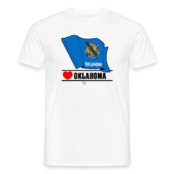 Flag Oklahoma heart OKLAHOMA - Men's T-Shirt - white - Front - AI Model Male 178 dark (178cm)