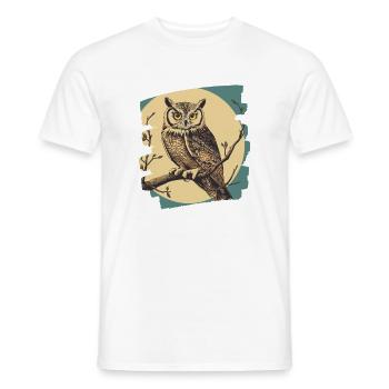 Eule Retro - Männer T-Shirt - Weiß - Vorne - AI Model Male 178 dark (178cm)