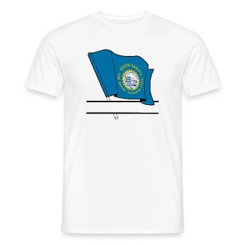 South Dakota Flag Text Banner - Men's T-Shirt - white - Front - AI Model Male 178 dark (178cm)