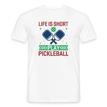 Das Leben ist kurz, spielen Sie Pickleball - Männer T-Shirt - Weiß - Vorne - AI Model Male 178 dark (178cm)