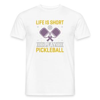Life is Short, Play Pickleball - Men's T-Shirt - white - Front - AI Model Male 178 dark (178cm)