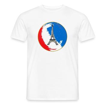 France Badge – Tricolor Pride - Men's T-Shirt - white - Front - AI Model Male 178 dark (178cm)