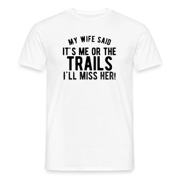 Funny Hiking Slogan - Men's T-Shirt - white - Front - AI Model Male 178 dark (178cm)