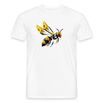 geometric bee, in modern polygon style - Men's T-Shirt - white - Front - AI Model Male 178 dark (178cm)