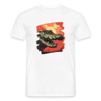 Krokodil - Männer T-Shirt - Weiß - Vorne - AI Model Male 178 dark (178cm)