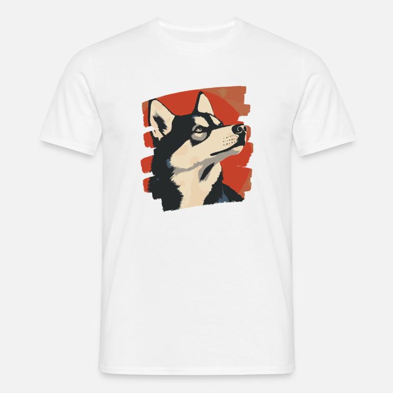 Husky - Männer T-Shirt - Weiß