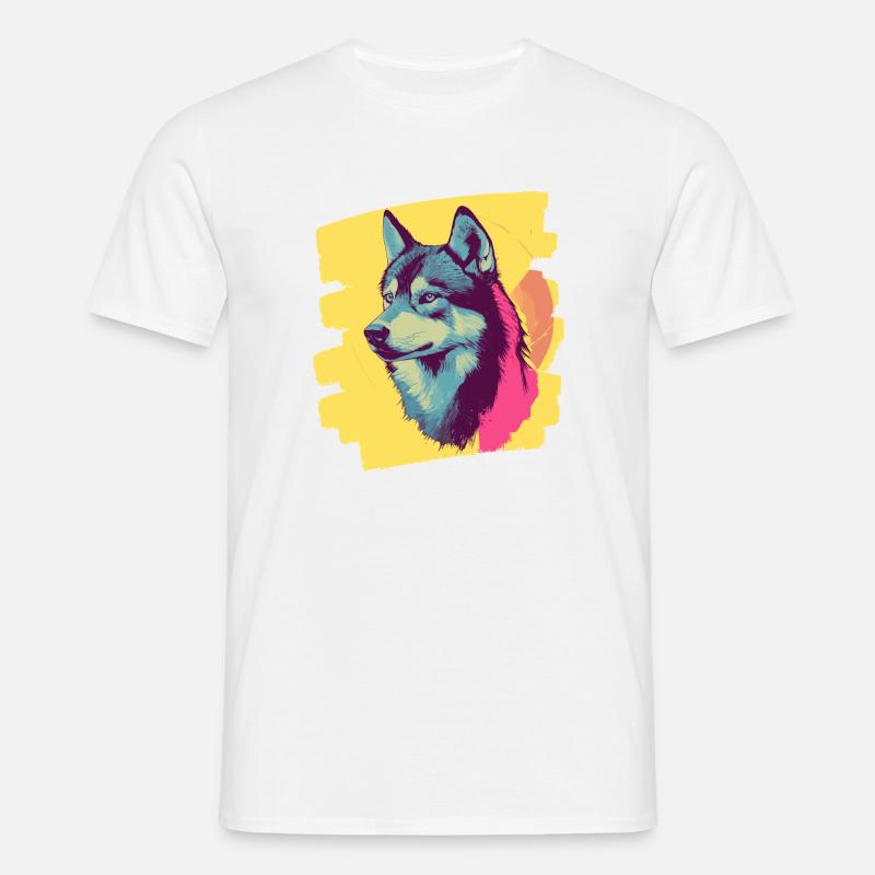Husky - Männer T-Shirt - Weiß