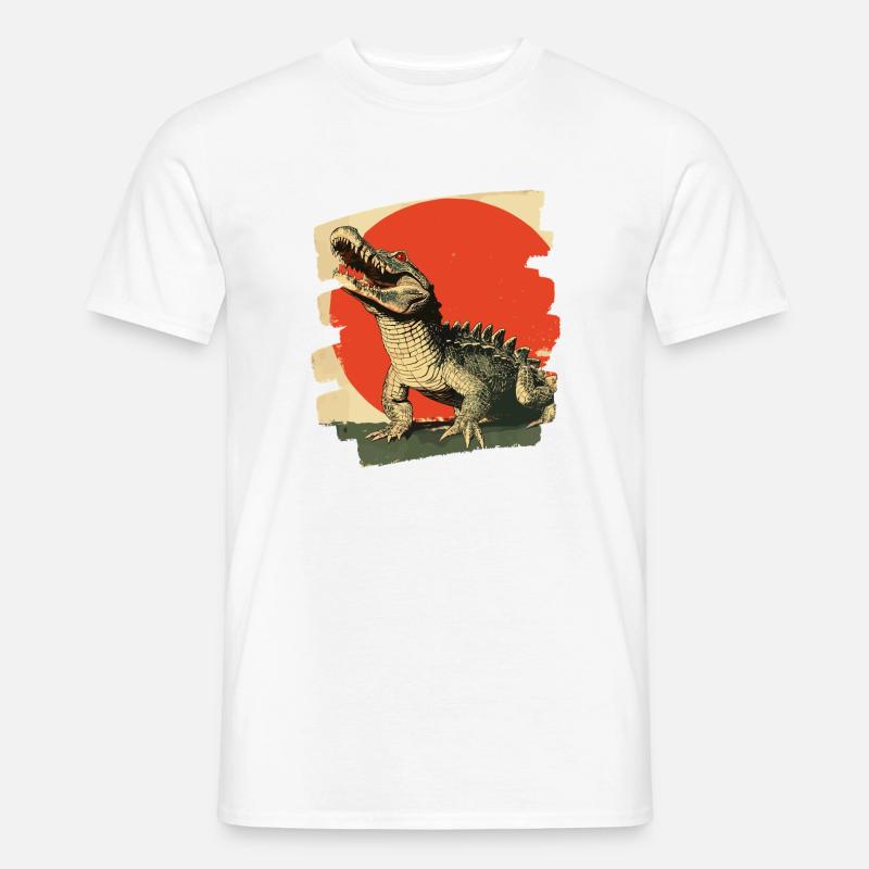 Krokodil - Männer T-Shirt - Weiß