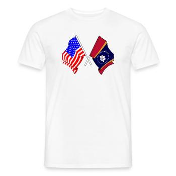 Flag USA and state of Mississippi crossed - Men's T-Shirt - white - Front - AI Model Male 178 dark (178cm)