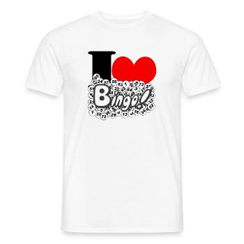 Bingo, Bingo Game, Gambling, I Love (25) - Men's T-Shirt - white - Front - AI Model Male 178 dark (178cm)