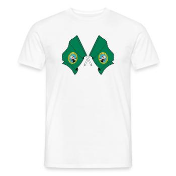 Deux drapeaux ont traversé Washington - T-shirt homme - blanc - Devant - AI Model Male 178 dark (178cm)