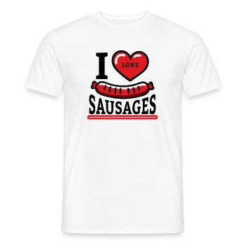 I love Sausages - Männer T-Shirt - Weiß - Vorne - AI Model Male 178 dark (178cm)