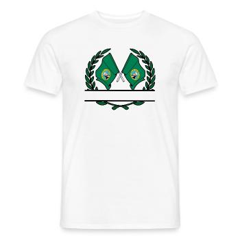 Flags USA Washington laurel wreath banner - Men's T-Shirt - white - Front - AI Model Male 178 dark (178cm)