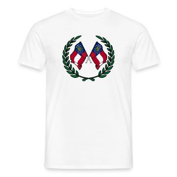 Fahnen USA Georgien im Lorbeerkranz - Männer T-Shirt - Weiß - Vorne - AI Model Male 178 dark (178cm)