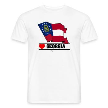 Flag Georgia heart GEORGIA - Men's T-Shirt - white - Front - AI Model Male 178 dark (178cm)