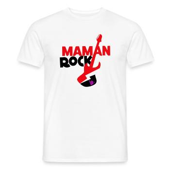 Maman rock - T-shirt homme - blanc - Devant - AI Model Male 178 dark (178cm)